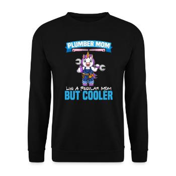 Maman plombière comme une maman régulière mais plus cool - Sweat-shirt Unisexe - noir - Devant - Alina (178cm) & Michal (187cm)