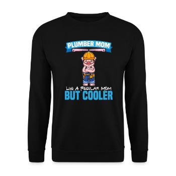 Maman plombière comme une maman régulière mais plus cool - Sweat-shirt Unisexe - noir - Devant - Alina (178cm) & Michal (187cm)