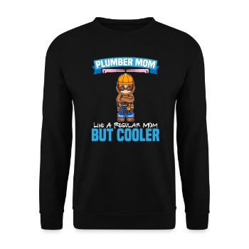 Maman plombière comme une maman régulière mais plus cool - Sweat-shirt Unisexe - noir - Devant - Alina (178cm) & Michal (187cm)