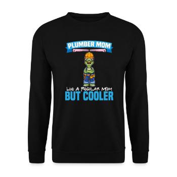Maman plombière comme une maman régulière mais plus cool - Sweat-shirt Unisexe - noir - Devant - Alina (178cm) & Michal (187cm)
