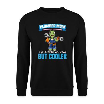 Maman plombière comme une maman régulière mais plus cool - Sweat-shirt Unisexe - noir - Devant - Alina (178cm) & Michal (187cm)
