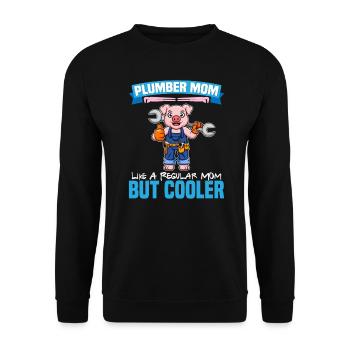 Maman plombière comme une maman régulière mais plus cool - Sweat-shirt Unisexe - noir - Devant - Alina (178cm) & Michal (187cm)