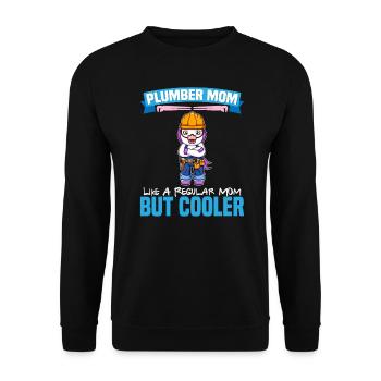 Maman plombière comme une maman régulière mais plus cool - Sweat-shirt Unisexe - noir - Devant - Alina (178cm) & Michal (187cm)