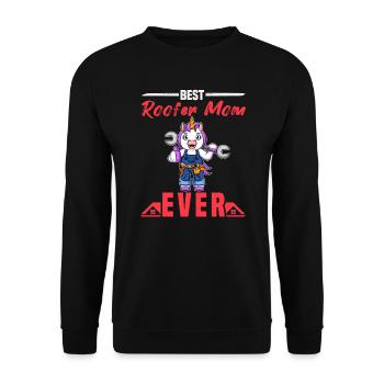 Meilleure maman couvreuse de tous les temps Artisanat de toiture Mère - Sweat-shirt Unisexe - noir - Devant - Alina (178cm) & Michal (187cm)