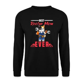 Best Roofer Mom Ever Roofing Crafts Mother - Unisex Pullover - Schwarz - Vorne - Alina (178cm) & Michal (187cm)