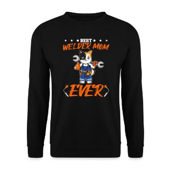 Best Welder Mom Ever Metal Work Crafts Mother - Unisex Sweatshirt - black - Front - Alina (178cm) & Michal (187cm)