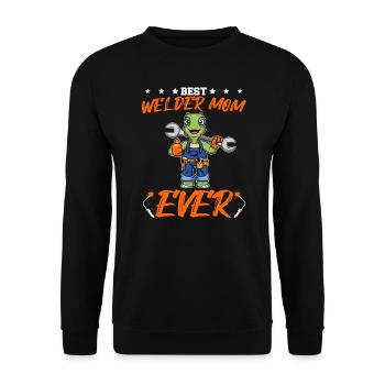 Best Welder Mom Ever Metal Work Crafts Mother - Unisex Sweatshirt - black - Front - Alina (178cm) & Michal (187cm)