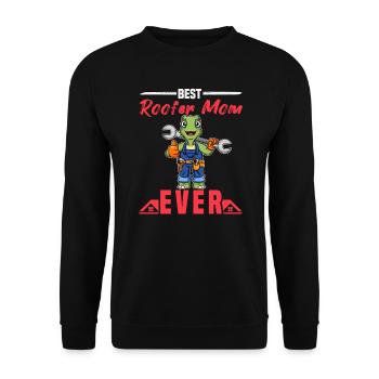 Meilleure maman couvreuse de tous les temps Artisanat de toiture Mère - Sweat-shirt Unisexe - noir - Devant - Alina (178cm) & Michal (187cm)