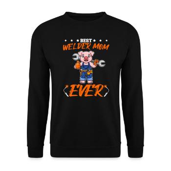 Best Welder Mom Ever Metal Work Crafts Mother - Unisex Sweatshirt - black - Front - Alina (178cm) & Michal (187cm)