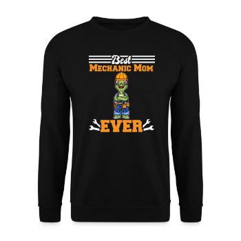 Best Mechanic Mom Ever Technician Mothers Day Gift - Unisex Pullover - Schwarz - Vorne - Alina (178cm) & Michal (187cm)