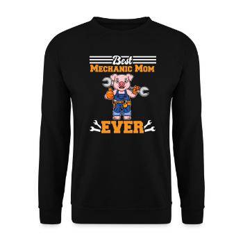 Best Mechanic Mom Ever Technician Mothers Day Gift - Unisex Pullover - Schwarz - Vorne - Alina (178cm) & Michal (187cm)
