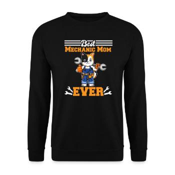 Best Mechanic Mom Ever Technician Mothers Day Gift - Unisex Pullover - Schwarz - Vorne - Alina (178cm) & Michal (187cm)