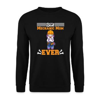 Best Mechanic Mom Ever Technician Mothers Day Gift - Unisex Pullover - Schwarz - Vorne - Alina (178cm) & Michal (187cm)