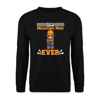 Best Mechanic Mom Ever Technician Mothers Day Gift - Unisex Pullover - Schwarz - Vorne - Alina (178cm) & Michal (187cm)