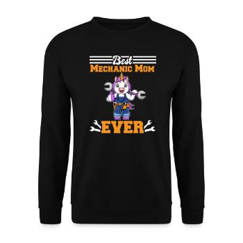Best Mechanic Mom Ever Technician Mothers Day Gift - Unisex Pullover - Schwarz - Vorne - Alina (178cm) & Michal (187cm)