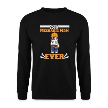 Best Mechanic Mom Ever Technician Mothers Day Gift - Unisex Pullover - Schwarz - Vorne - Alina (178cm) & Michal (187cm)