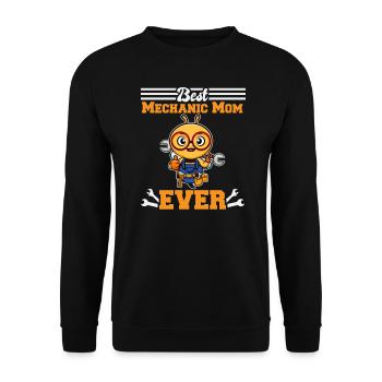 Best Mechanic Mom Ever Technician Mothers Day Gift - Unisex Pullover - Schwarz - Vorne - Alina (178cm) & Michal (187cm)