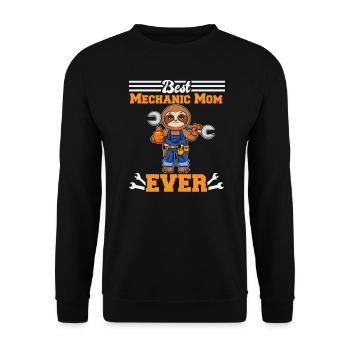 Best Mechanic Mom Ever Technician Mothers Day Gift - Unisex Pullover - Schwarz - Vorne - Alina (178cm) & Michal (187cm)