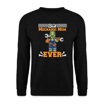 Best Mechanic Mom Ever Technician Mothers Day Gift - Unisex Pullover - Schwarz - Vorne - Alina (178cm) & Michal (187cm)