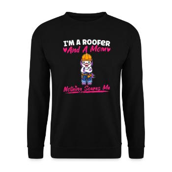 Je suis couvreur et maman rien ne me fait peur - Sweat-shirt Unisexe - noir - Devant - Alina (178cm) & Michal (187cm)