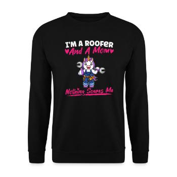 Je suis couvreur et maman rien ne me fait peur - Sweat-shirt Unisexe - noir - Devant - Alina (178cm) & Michal (187cm)