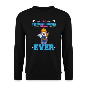 Best Technical Drawer Mom Ever Funny Archtect Gift - Unisex Pullover - Schwarz - Vorne - Alina (178cm) & Michal (187cm)