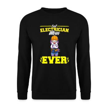 Best Electrician Mom Ever Electronic Technician - Unisex Pullover - Schwarz - Vorne - Alina (178cm) & Michal (187cm)