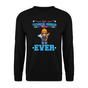 Best Technical Drawer Mom Ever Funny Archtect Gift - Unisex Pullover - Schwarz - Vorne - Alina (178cm) & Michal (187cm)