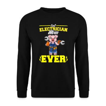 Best Electrician Mom Ever Electronic Technician - Unisex Pullover - Schwarz - Vorne - Alina (178cm) & Michal (187cm)