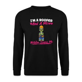 Je suis couvreur et maman rien ne me fait peur - Sweat-shirt Unisexe - noir - Devant - Alina (178cm) & Michal (187cm)