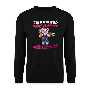 Je suis couvreur et maman rien ne me fait peur - Sweat-shirt Unisexe - noir - Devant - Alina (178cm) & Michal (187cm)