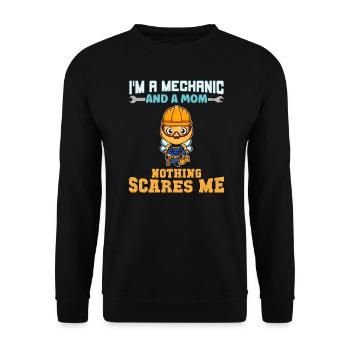 I'm A Mechanic And A Mom Nothing Scares Me - Unisex Pullover - Schwarz - Vorne - Alina (178cm) & Michal (187cm)
