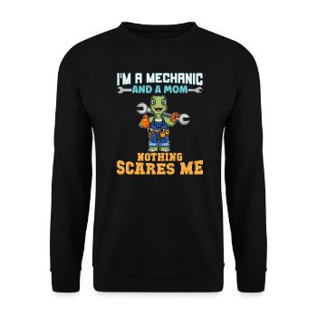 I'm A Mechanic And A Mom Nothing Scares Me - Unisex Pullover - Schwarz - Vorne - Alina (178cm) & Michal (187cm)