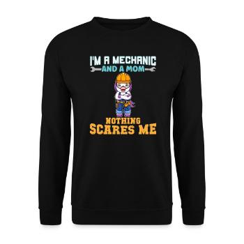 I'm A Mechanic And A Mom Nothing Scares Me - Unisex Pullover - Schwarz - Vorne - Alina (178cm) & Michal (187cm)