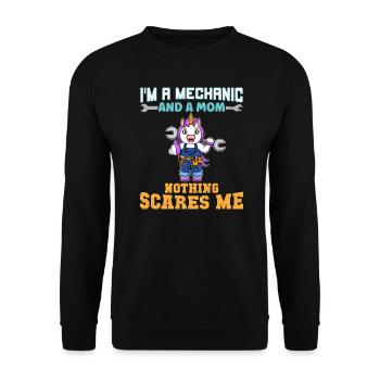 I'm A Mechanic And A Mom Nothing Scares Me - Unisex Pullover - Schwarz - Vorne - Alina (178cm) & Michal (187cm)