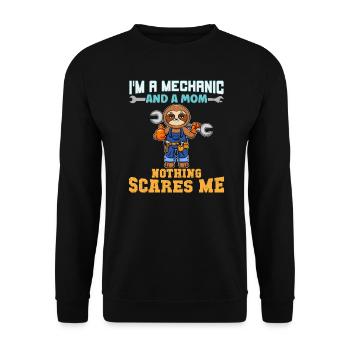I'm A Mechanic And A Mom Nothing Scares Me - Unisex Pullover - Schwarz - Vorne - Alina (178cm) & Michal (187cm)