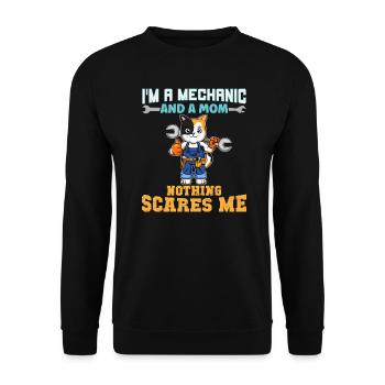 I'm A Mechanic And A Mom Nothing Scares Me - Unisex Pullover - Schwarz - Vorne - Alina (178cm) & Michal (187cm)