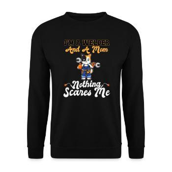 I'm A Welder And A Mom Nothing Scares Me - Unisex Sweatshirt - black - Front - Alina (178cm) & Michal (187cm)