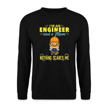 I'm An Engineer And A Mom Nothing Scares Me - Unisex Sweatshirt - black - Front - Alina (178cm) & Michal (187cm)