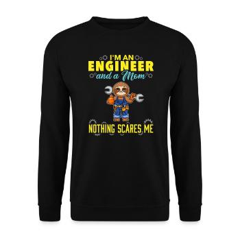 I'm An Engineer And A Mom Nothing Scares Me - Unisex Sweatshirt - black - Front - Alina (178cm) & Michal (187cm)