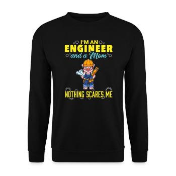 I'm An Engineer And A Mom Nothing Scares Me - Unisex Sweatshirt - black - Front - Alina (178cm) & Michal (187cm)