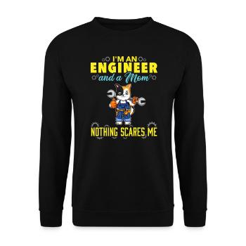 I'm An Engineer And A Mom Nothing Scares Me - Unisex Sweatshirt - black - Front - Alina (178cm) & Michal (187cm)