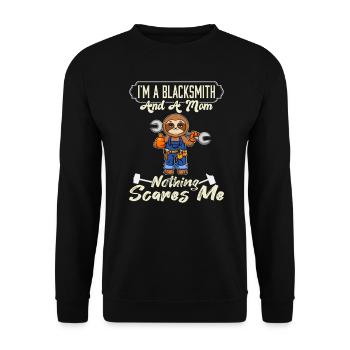 Je suis un forgeron et une maman rien ne me fait peur - Sweat-shirt Unisexe - noir - Devant - Alina (178cm) & Michal (187cm)