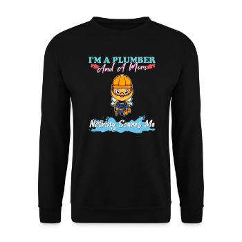 Je suis plombier et maman rien ne me fait peur - Sweat-shirt Unisexe - noir - Devant - Alina (178cm) & Michal (187cm)