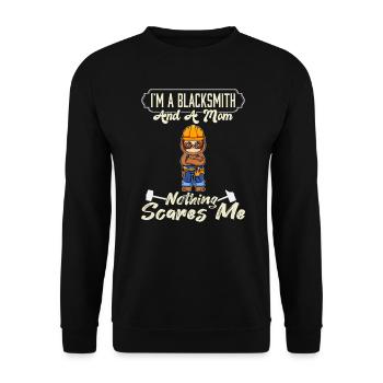 Je suis un forgeron et une maman rien ne me fait peur - Sweat-shirt Unisexe - noir - Devant - Alina (178cm) & Michal (187cm)