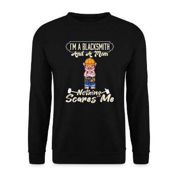 Je suis un forgeron et une maman rien ne me fait peur - Sweat-shirt Unisexe - noir - Devant - Alina (178cm) & Michal (187cm)