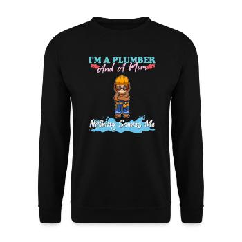 Je suis plombier et maman rien ne me fait peur - Sweat-shirt Unisexe - noir - Devant - Alina (178cm) & Michal (187cm)