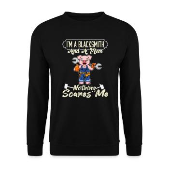 Je suis un forgeron et une maman rien ne me fait peur - Sweat-shirt Unisexe - noir - Devant - Alina (178cm) & Michal (187cm)