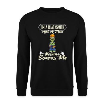 Je suis un forgeron et une maman rien ne me fait peur - Sweat-shirt Unisexe - noir - Devant - Alina (178cm) & Michal (187cm)