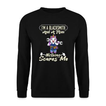 Je suis un forgeron et une maman rien ne me fait peur - Sweat-shirt Unisexe - noir - Devant - Alina (178cm) & Michal (187cm)